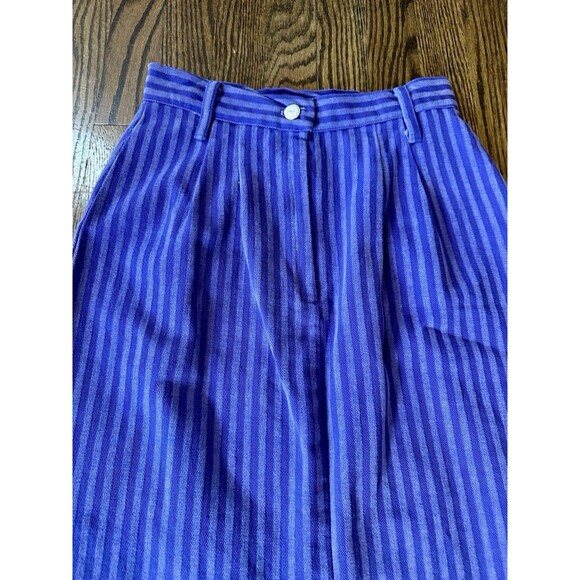 Ivy Club Classics Vtg Purple Stripe Denim Zip Pencil Skirt 80s/90s Preppy Size 7 - Picture 2 of 9